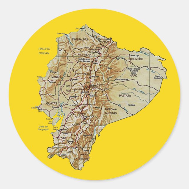 Ecuador Map Sticker (Front)