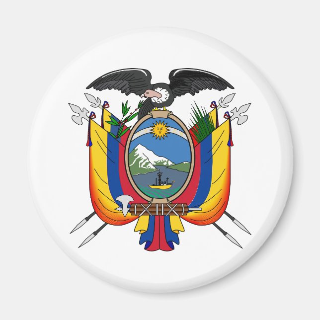 Ecuador Official Coat Of Arms Heraldry Symbol Magnet (Front)