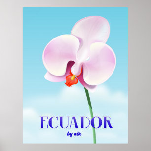 Ecuador orchid travel poster