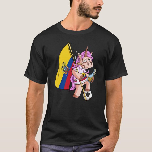 Ecuador Party Unicorn T-Shirt (Front)