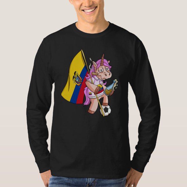 Ecuador Party Unicorn T-Shirt (Front)