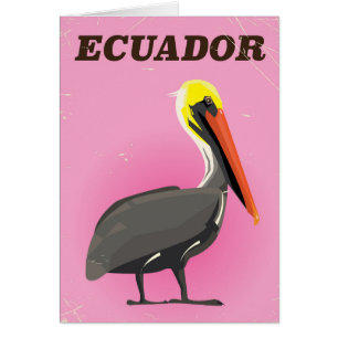 Ecuador Pelican vintage travel poster