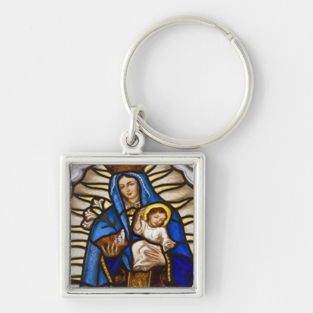 Ecuador, Quito. Statue of the winged Virgin Key Ring (Front)