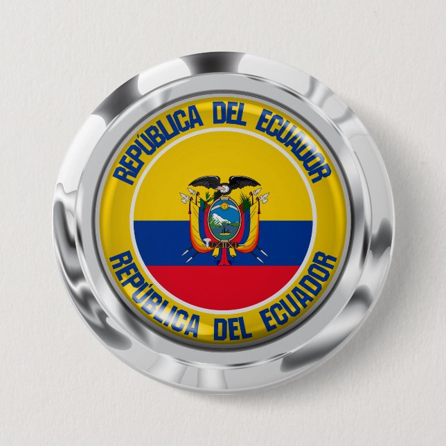 Ecuador Round Emblem 7.5 Cm Round Badge (Front)