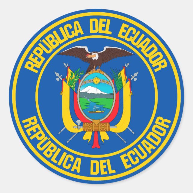 Ecuador Round Emblem Classic Round Sticker (Front)
