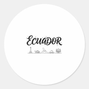 Ecuador Skyline Travel Vacation Outfits  Classic Round Sticker