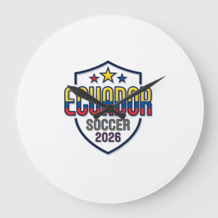 Ecuador Soccer 2026 Soccer Bold Country Typography Large Clock