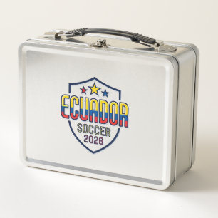 Ecuador Soccer 2026 Soccer Bold Country Typography Metal Lunch Box