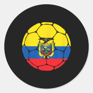 Ecuador Soccer Ll Flag Jersey Ecuadorian Footll Gi Classic Round Sticker