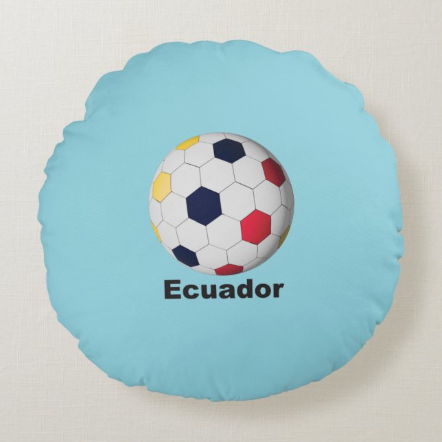 Ecuador Soccer Round Cushion (Front)