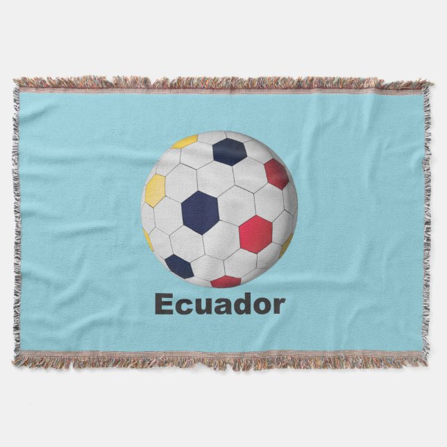 Ecuador Soccer Throw Blanket (Front)