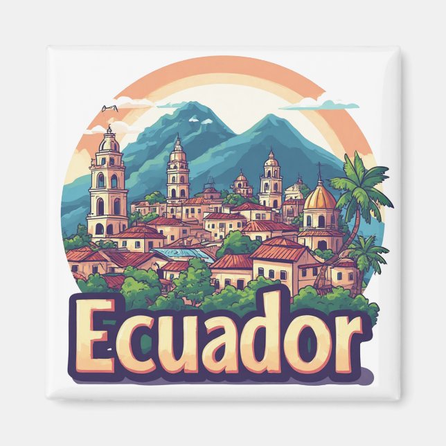 Ecuador South America Souvenir 🗺️ Magnet (Front)