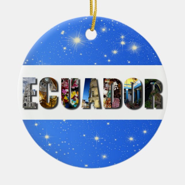 Ecuador South America Travel Photos Christmas Ceramic Tree Decoration (Front)