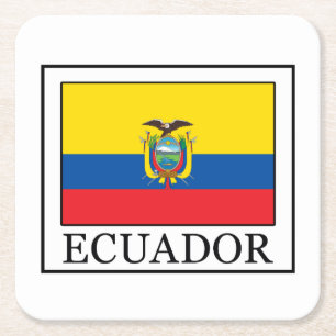 Ecuador Square Paper Coaster