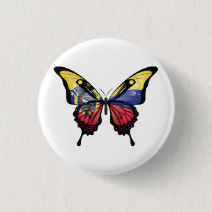 Ecuador Swallowtail Butterfly Flag Sticker 3 Cm Round Badge