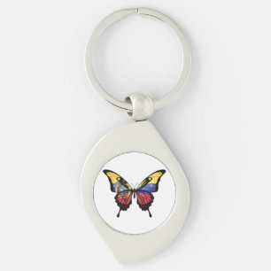 Ecuador Swallowtail Butterfly Flag Sticker Key Ring