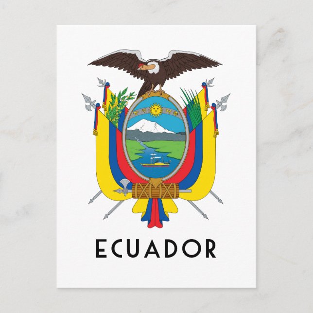 Ecuador - symbol/coat of arms/flag/colours/emblem postcard (Front)