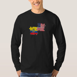 Ecuador USA Ecuadorian American Flag   T-Shirt