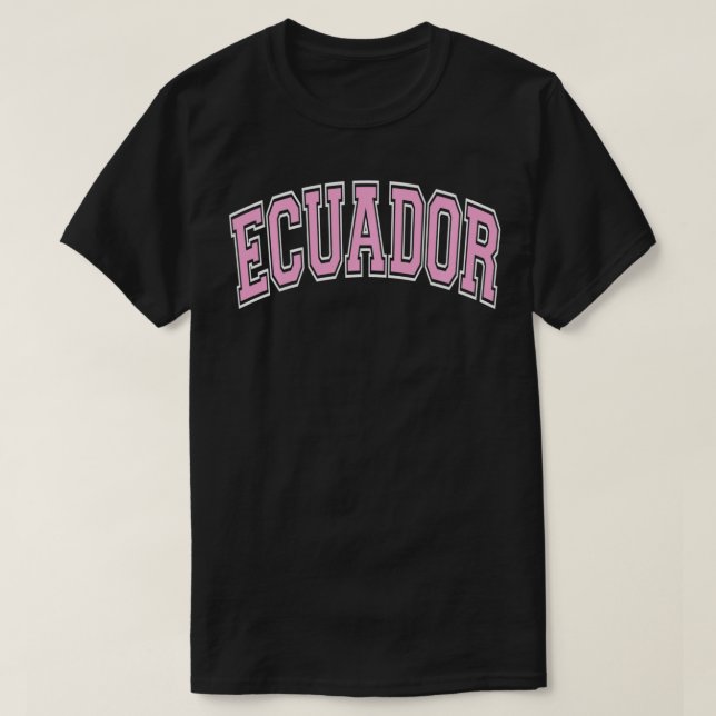 Ecuador Varsity Style Pink Tet Pullover  (Design Front)