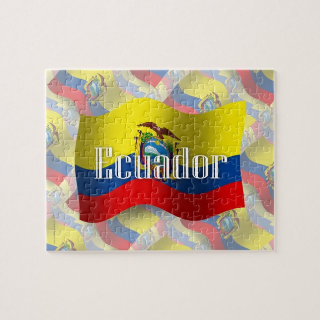 Ecuador Waving Flag Jigsaw Puzzle (Horizontal)