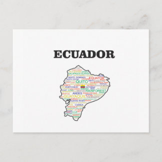 ECUADOR WORD COLLAGE POSTCARD