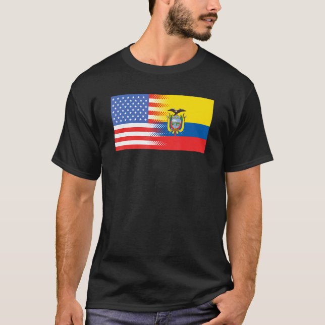 Ecuadorian American Flag Ecuador USA T-Shirt (Front)