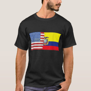 Ecuadorian American Half Ecuador Half America Flag T-Shirt