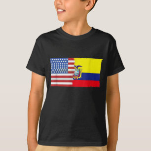 Ecuadorian American Half Ecuador Half America Flag T-Shirt