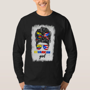 Ecuadorian And Puerto Rican Rico Ecuador Flag Girl T-Shirt