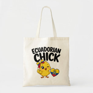Ecuadorian Chick Cute Ecuador Flag Heart Design Tote Bag