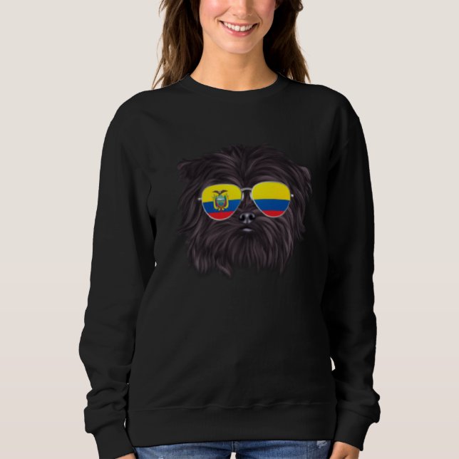 Ecuadorian Flag Affenpinscher Dog Ecuador Pocket Sweatshirt (Front)