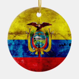 Ecuadorian Flag Ceramic Tree Decoration