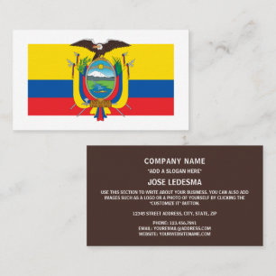 Ecuadorian Flag & Coat of Arms, Flag of Ecuador Business Card