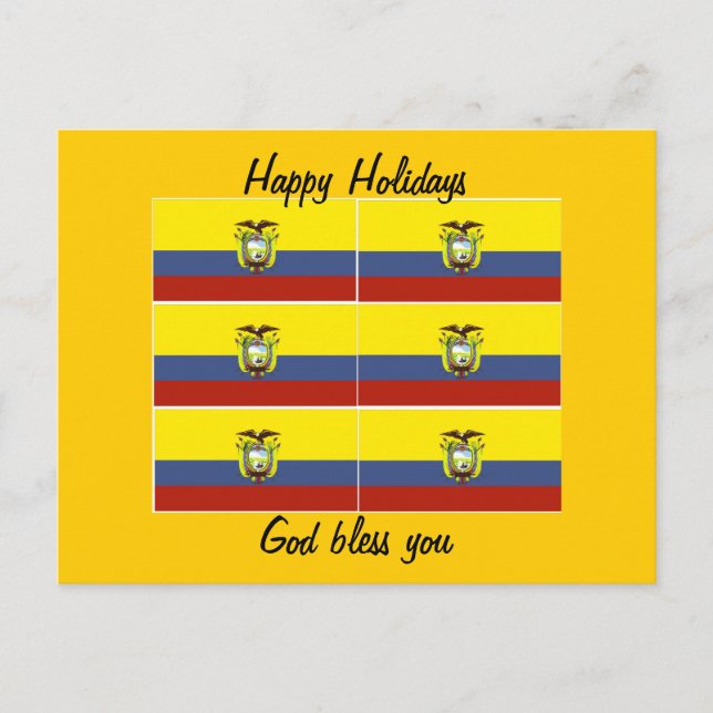 ecuadorian flag holiday postcard (Front)