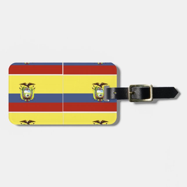 ecuadorian flag luggage tag (Front Horizontal)