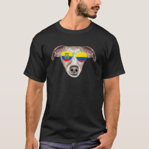 Ecuadorian Flag Whippet Dog Ecuador Pocket T-Shirt