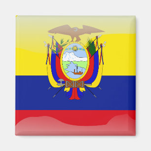 Ecuadorian glossy flag magnet