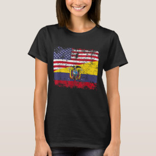 ECUADORIAN ROOTS Half American Flag USA ECUADOR FL T-Shirt