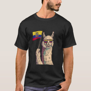 Ecuadorian Roots Llama Sunglass Ecuadorian Flag Ec T-Shirt