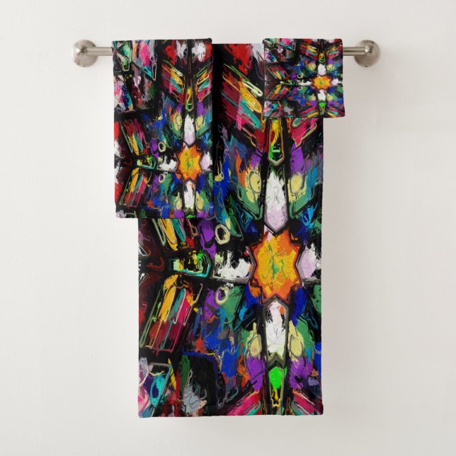Ecuadorian Stained Glass Bath Towel Set (Insitu)