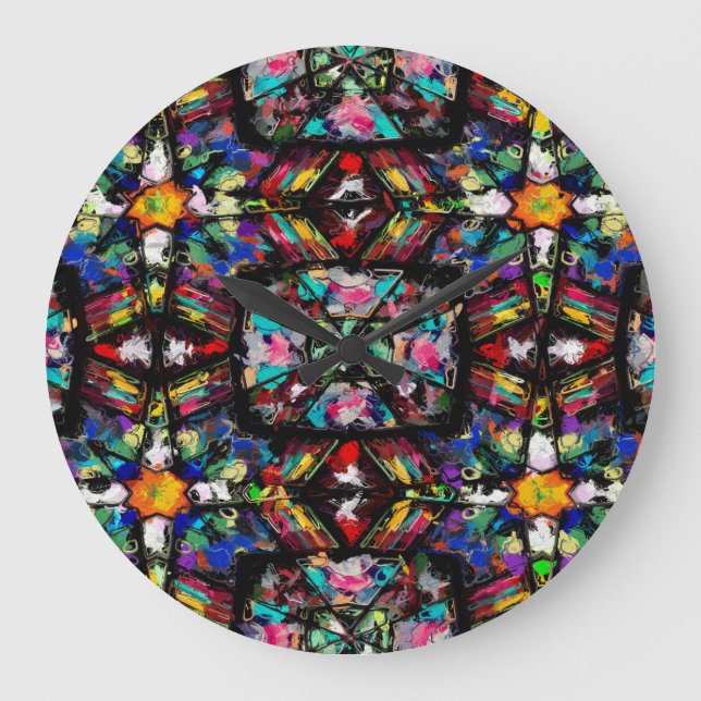 Ecuadorian Stained Glass Large Clock (Front)