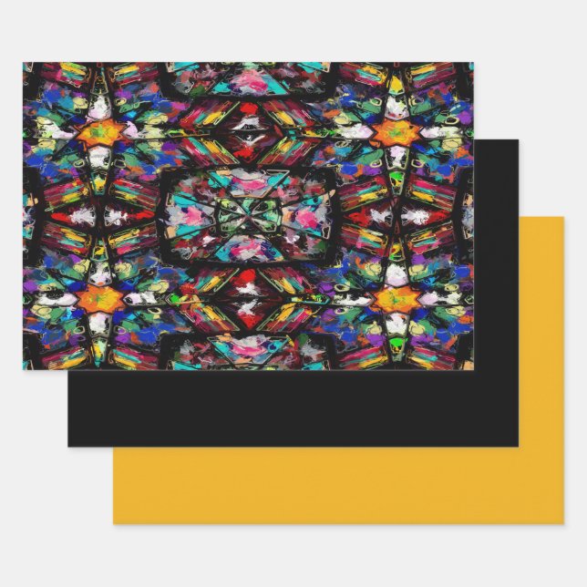 Ecuadorian Stained Glass Wrapping Paper Sheet (Set)