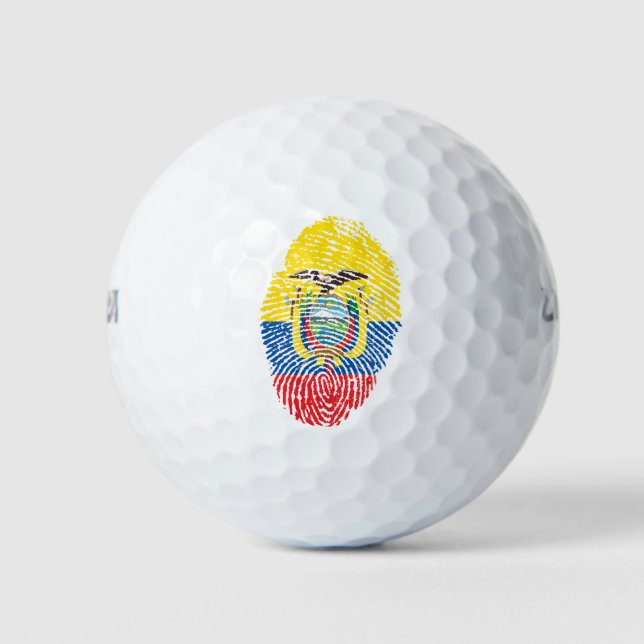 Ecuadorian touch fingerprint flag golf balls (Front)