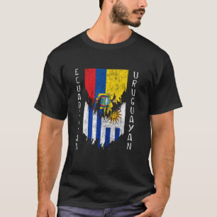 Ecuadorian Uruguayan Flags Ripped Torn Ecuador Uru T-Shirt
