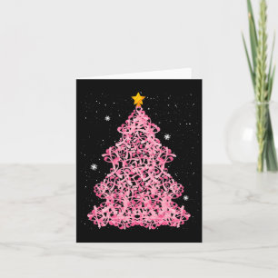 Ed4d Pink Ribbon Christmas Tree Merry Xmas Breast Card