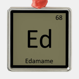 Ed - Edamame Soybean Chemistry Periodic Table Metal Tree Decoration