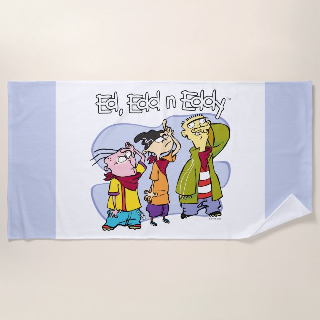 Ed, Edd, n Eddy Hand Signs Beach Towel (Front)