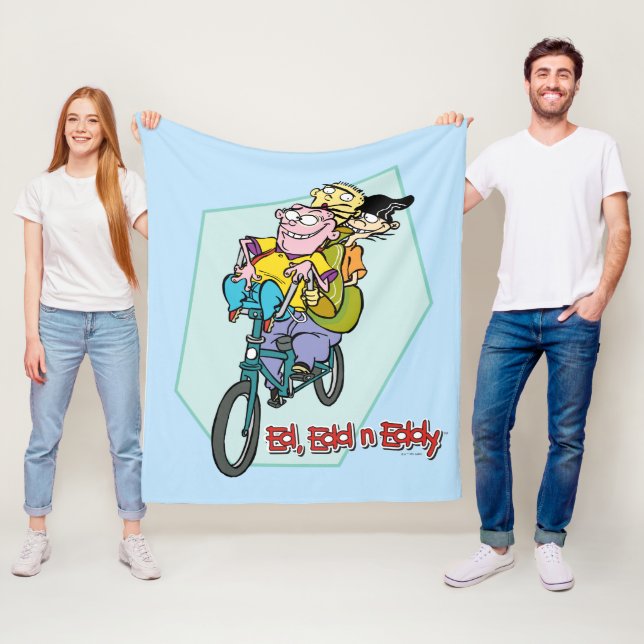 Ed, Edd, n Eddy on a Bike Fleece Blanket (In Situ)