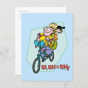 Ed, Edd, n Eddy on a Bike Postcard