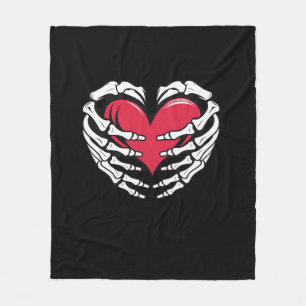 Ed Heart In Skeletal Hands Classic Fleece Blanket